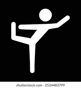 dancer yoga pose icon, natarajasana, vector illustration 