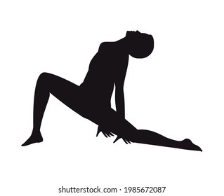 dancer yoga position silhouette icon