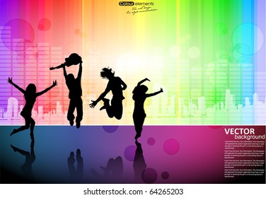 dancers abstract vector background