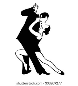 Dancers couple , dance , sketch, vector