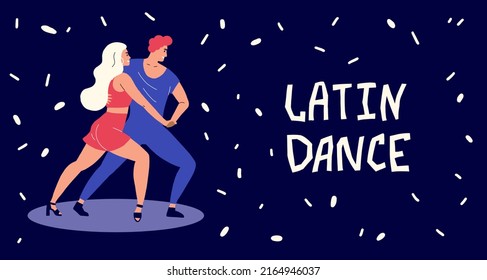 Dancers dance Latin dances. A man and a woman show salsa and bachata. Dance Competition and Tango Festival