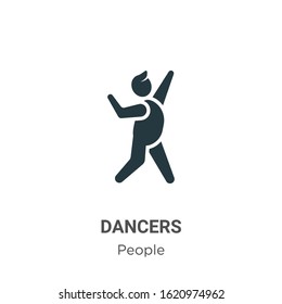 Dancers glyph icon vector on white background. Flat vector dancers icon symbol sign from modern people collection for mobile concept and web apps design.