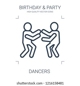 dancers icon. high quality line dancers icon on white background. from birthday party collection flat trendy vector dancers symbol. use for web and mobile