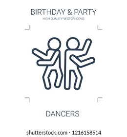 dancers icon. high quality line dancers icon on white background. from birthday party collection flat trendy vector dancers symbol. use for web and mobile