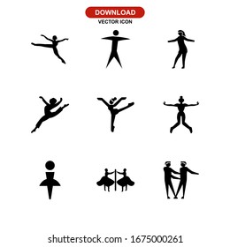 dancers icon or logo isolated sign symbol vector illustration - Collection of high quality black style vector icons
