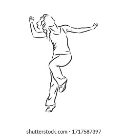 dancers illustration . fitness dancers, fitness, dancer, vector sketch illustration