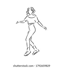 dancers illustration . fitness dancers, fitness, dancer, vector sketch illustration