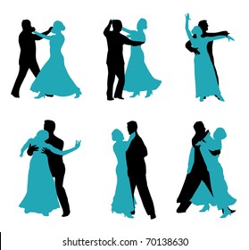 dancers isolated on white background