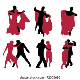 dancers isolated on white background