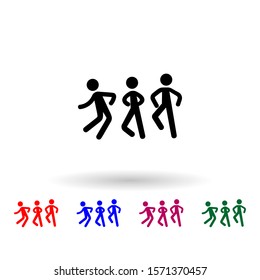 Dancers multi color icon. Simple glyph, flat vector of party icons for ui and ux, website or mobile application
