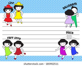Dancers Paper Note illustration