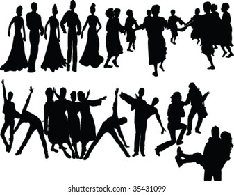 dancers silhouette - vector