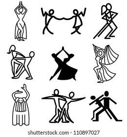 dances icons in vector