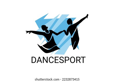 dancesport sport vector line icon. a couple of dancers are dancing in the ballroom sport pictogram, vector illustration.