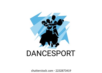 dancesport sport vector line icon. a couple of dancers are dancing in the ballroom sport pictogram, vector illustration.