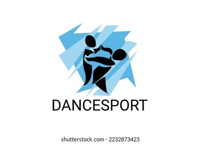 icono de la línea vectorial de dancesport. un par de bailarines bailan en el pictograma deportivo del salón, ilustración vectorial.