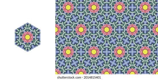Dan-cheong. Korean traditional decorative patterns of temples.