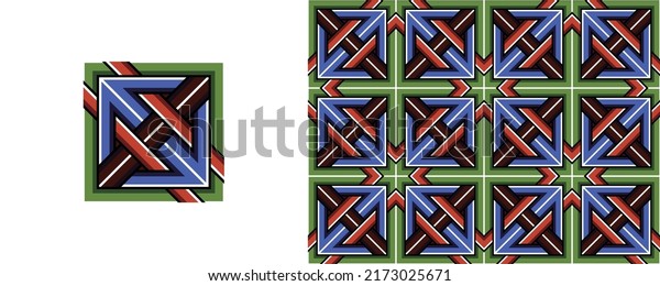 Dancheong Korean Traditional Decorative Patterns Temples 库存矢量图（免版税 ...