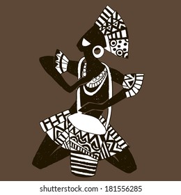 Dancing aborigines.Papuan.A borigine