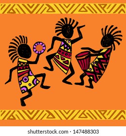  Dancing aborigines.Papuan.Aborigine