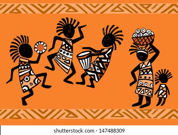  Dancing aborigines.Papuan.Aborigine