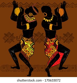 Dancing aborigines.Papuan.Aborigine