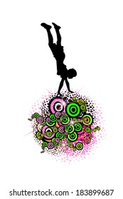Dancing acrobat abstraction. Vector
