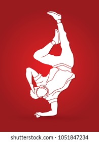 Dancing action, dancer training graphic vector.