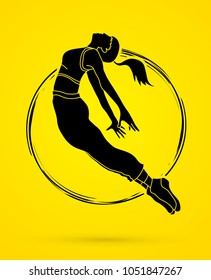 Dancing action, dancer training graphic vector.