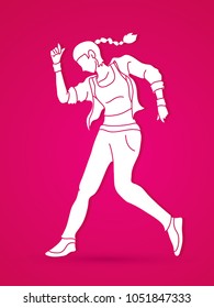 Dancing action, dancer training graphic vector.