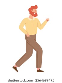 dancing adult man isolated icon