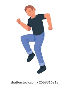 dancing adult man isolated icon