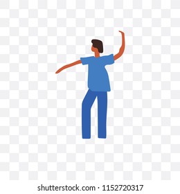 Dancing african girl vector icon isolated on transparent background, Dancing african girl logo concept