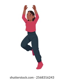 dancing afro woman isolated icon