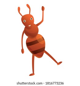 Dancing ant icon. Cartoon of dancing ant vector icon for web design isolated on white background