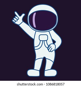 Dancing astronaut. Vector illustration
