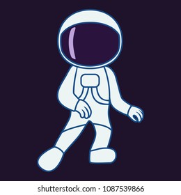 Dancing astronaut. Vector illustration
