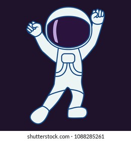Dancing astronaut. Vector illustration

