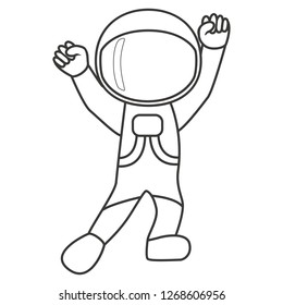 Dancing astronaut. Vector illustration
