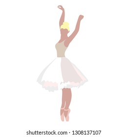 Dancing ballerina in ballet dress silhouette vector isolated