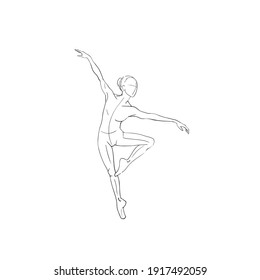  dancing ballerina in  black and white