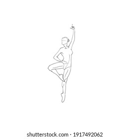  dancing ballerina in  black and white