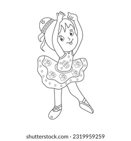 Dancing Ballerina cute Girl Coloring page