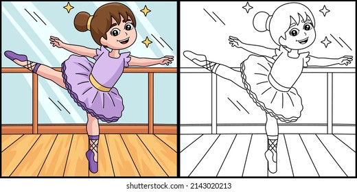 Ilustración de bailarina Ballerina Girl Coloring