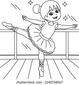 Dancing Ballerina Girl Coloring Page for Kids