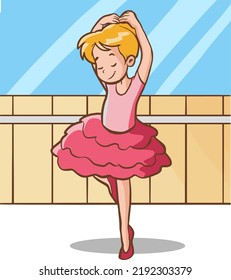 dancing ballerina girl vector drawing