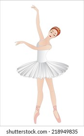 Dancing ballerina, isolated on white