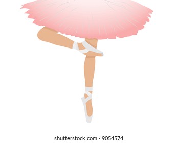 The dancing ballerina. It is isolated on a white background.