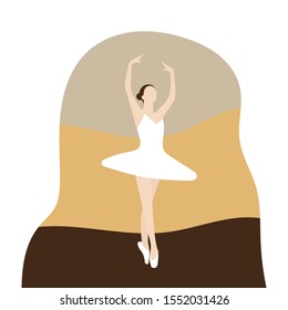 Dancing ballerina on a colorful background