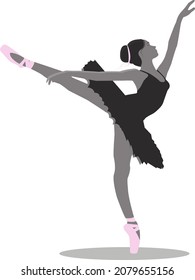 dancing ballerina in pink pointe shoes
